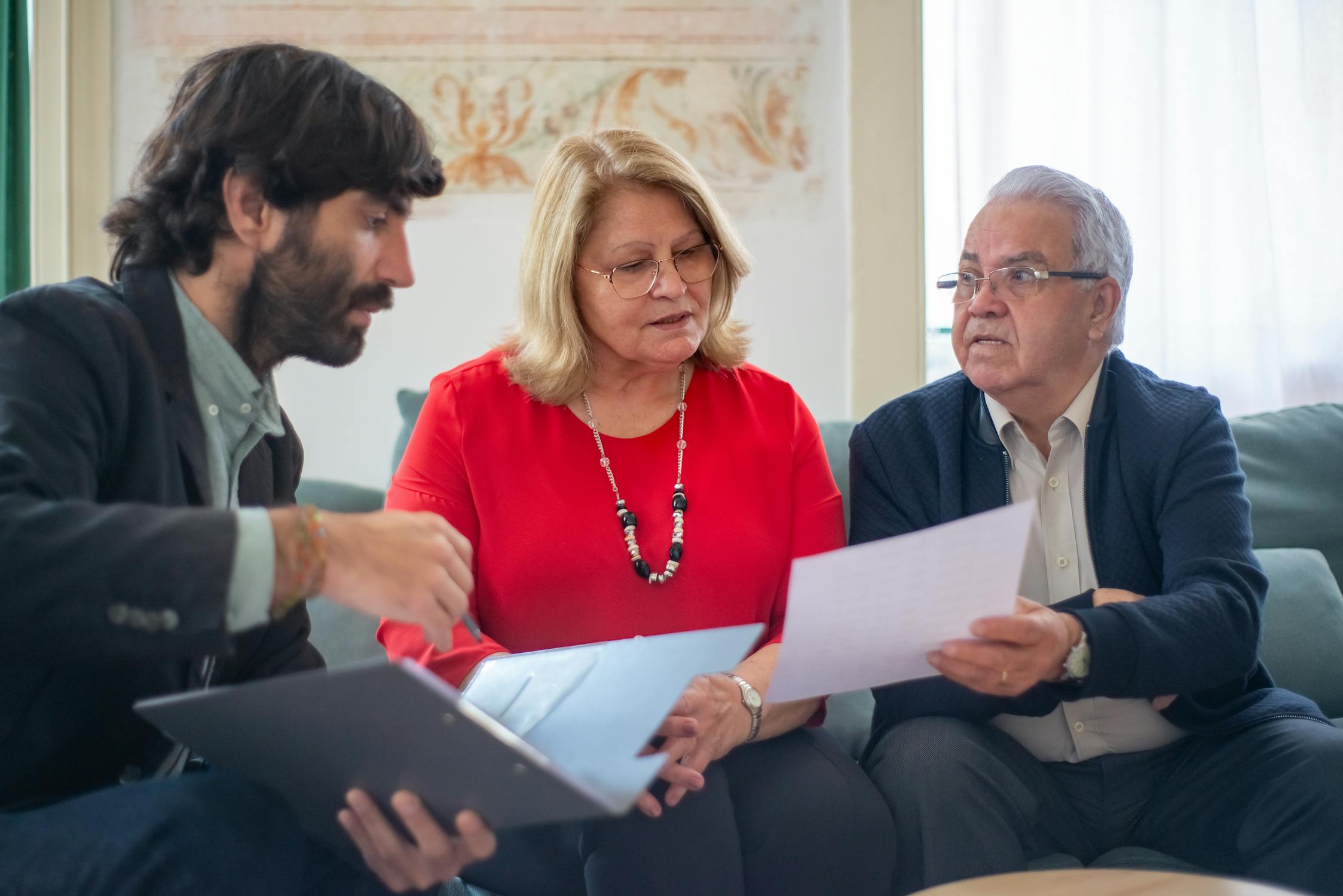 Recruiter reviewing a resume in an interview